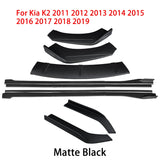 For Kia K2 2011-2019 Car Front Bumper Lip Body Kit Chin Spoiler Protector Side Skirts Extensions Rear Wrap Angle  Accessories