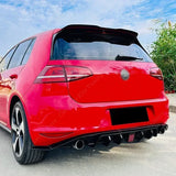 Rear Bumper Lip Diffuser Splitter For VW Golf 7 MK7 Standard MK7 GTI GTD 2013-2016 Gloss Black High-quality ABS With Light