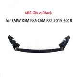 Front Bumper Lip Cover for BMW F85 X5M F86 X6M 2015 2016 2017 2018 Front Chin Spoiler ABS Gloss Black 3Pcs/set