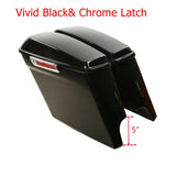 Motorcycle 5" Stretched Extended Saddlebags Saddle Bags For Harley Touring Road King Road Glide Street Glide 2014-2024
