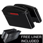 Motorcycle Vivid Black Hard Saddlebags For Harley Touring Road King Electra Glide 2014-2023 2021 2020 2019 2018