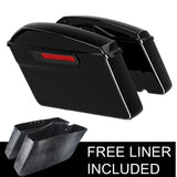 Motorcycle Vivid Black Hard Saddlebags For Harley Touring Road King Electra Glide 2014-2023 2021 2020 2019 2018