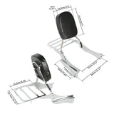 Motorcycle Backrest Sissy Bar Luggage Rack For Honda Shadow Spirit VT750DC 2001-2003 2005-2007 Chain Drive Models