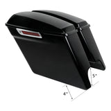 4" Stretched Extended Saddlebags Saddle Bags For Harley Touring Road King Street Electra Glide 2014-2022 2019 2018 Motorcycle