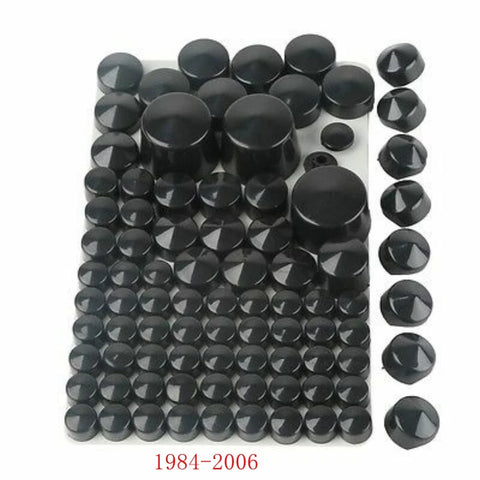 Motorcycle 87 pcs Chrome Black ABS Bolt Toppers Caps Cover Set For Harley Softail Twin Cam 1984-2006 2007-2013