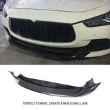 Carbon Fiber/FRP Front Bumper Lip Spoiler for Maserati Ghibli Base and S and S Q4 Sedan 4-Door 2014-2017 Bumper Guard Splitters