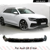 ABS Glossy Black Car Front Bumper Lip for Audi Q8 S line Sport Version 2019-2023 Car Front Bumper Spoiler Lip Splitter Lip