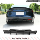 Carbon Fiber Rear Bumper Racing Diffuser Spoiler Chin for Tesla Model 3 Rear Lip Diffuser Protector 2016-2023 Aftermarket Parts
