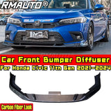 For Civic Body Kit Front Bumper Cover Glossy Black MC Style Front Bumper Lip For Honda Civic 11th Gen 2021-2024 Car Accessories