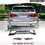 Carbon Fiber Car Rear Bumper Diffuser Spoiler for BMW X3 M F97 LCI 2019-2021 Car Rear Bumper Lip Splitters Racing Car Body Kits