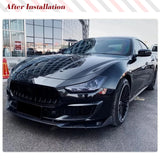 Car Front Bumper Canards Fins Splitters For Maserati Ghibli Base Sedan 2018-2021 Carbon Fiber Racing Front Canards Air Vent