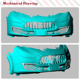 Car Front Bumper Canards Fins Splitters For Maserati Ghibli Base Sedan 2018-2021 Carbon Fiber Racing Front Canards Air Vent