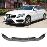 Carbon Fiber / FRP Front Bumper Lip Splitters for Mercedes-Benz C Class W205 C43 AMG C180 C200 Sport Coupe Sedan 2015 - 2017