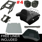 King Pack Trunk Rack Pad Speakers Tail Light Fit For Harley Tour Pak Touring 2014-2024 Road King Electra Street Glide