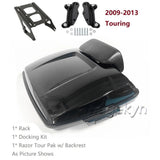 09 Up Black Latches Razor Tail Luggage Top Box Tour Pak Pack Backrest for Harley Davidson Street Glide Ultra Electra CVO