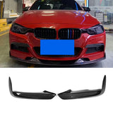 For BMW F30 F31 M Sport 2012 - 2018 Carbon Fiber Front Fog Lamp Fins Splitters Trim Canards Fins Cover Carbon Fiber/ FRP Black