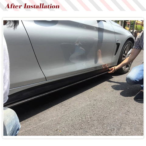 Carbon Fiber/ABS Glossy Black Side Skirts Extension Apron for BMW 4Series F32 F33 M Sport Coupe Convertible 2Door 2014-2017
