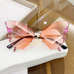 Luxury Diamond Butterfly Sunglasses Women Brand y2k Vintage Rimless Oversized Sun Glasses Ladies Eyewear gafas de sol