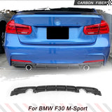 Carbon Fiber / FRP Car Rear Bumper Diffuser Lip Spoiler For BMW F30 F31 M Sport Bumper 2012 - 2017 Single Exhaust Two Outlet