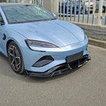 3Pcs Car Front Bumper Lip Spoiler Splitter Diffuser Cover Canards Gloss Black Body Kit Tuning ABS For BYD Seal EV 2022 2023 2024