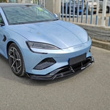 3Pcs Car Front Bumper Lip Spoiler Splitter Diffuser Cover Canards Gloss Black Body Kit Tuning ABS For BYD Seal EV 2022 2023 2024