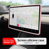 For Tesla Model 3 Y Silicone Protective Frame Edge Cover Central Control Car Accessories Navigation Screen Protector Pink White