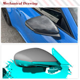 Dry Carbon Fiber Mirror Caps for Porsche Taycan 9J1 Turbo S 2019-2021 Replacement Style Side Rearview Mirror Cover Caps Exterior
