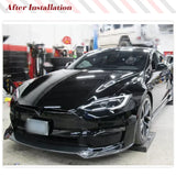Car Side Skirts Extenion Lips Aprons for Tesla Model S Plaid  Sedan 4-Door 2021-2023 Carbon Fiber Side Extension Lip Spoiler