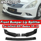 For Infiniti G25 G37 2004-2013 Carbon Fiber Car Front Bumper Splitter Spoiler Lip Diffuser Bumper Guard G25 G37 Lip Body Kit
