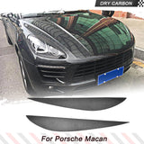 Dry Carbon Front Headlight Eyebrows for Porsche Macan Base/Turbo/GTS/S Sport Utility 4Door 2014-2018 Head Lamps Eyelid Cover