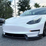Gloss Black Front Bumper Lip Chin Diffuser Body Kit Spoiler Deflector Tuning Accessories Modified For Tesla Model 3 2017-2022