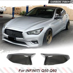 Car Mirror Cover for Infiniti Q50 2014-2020 Q60 Q70 QX30 QX50 2015-2020 Carbon Fiber Car Rearview Side Mirror Cover Replacement
