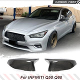 Car Mirror Cover for Infiniti Q50 2014-2020 Q60 Q70 QX30 QX50 2015-2020 Carbon Fiber Car Rearview Side Mirror Cover Replacement