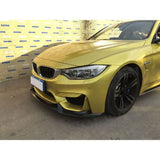 V Style Carbon Fiber Front bumper Lip for BMW 3 Series F80 M3 4Series F82 F83 M4 2014-2017 FRP black unpainted