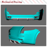 Carbon Fiber Rear Diffuser for BMW X5 F15 xDrive35i xDrive50i M Sport Utility 4-Door 2014-2018 Rear Diffuser Vent Trim Lower Lip