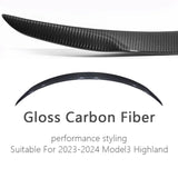 Real 100% Carbon Fiber Original P Version Rear Spoiler for Tesla 2023+ Model 3 Highland Auto Accessories Model 3 Performance