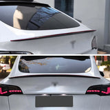 Red Line True Carbon Fiber Spoiler For Tesla Mode Y 2025 2024 Rear Trunk Wing Model Y 2023 Original Spoiler Lip Car Accessories