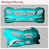 Car Front Bumper Canards for Mercedes Benz C217 S500 S550 Sport 2015-2017 Carbon Fiber Front Bumper Air Fender Vent Fins Trims