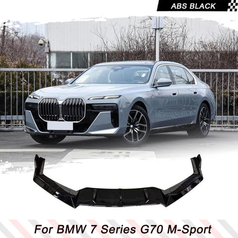 ABS Glossy Black Car Front Bumper Lip for BMW 7 Series i7 G70 M-Tech M Sport 2023 ModelCar Front Bumper Spoiler Lip Splitter