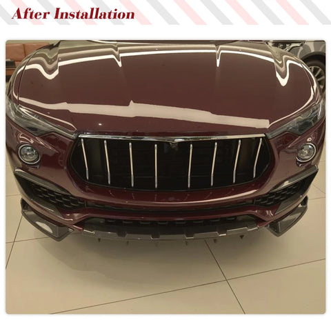 Carbon Fiber Car Front Bumper Lip Spoiler Splitters Car Front Racing Spoiler Body Kits for Maserati Levante SUV 2016-2019