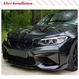 Car Front Bumper Lip Splitters For BMW F87 M2 2016 - 2018 Front Bumper Lip Spoiler Splitters Headbumper Forged Carbon Fiber FRP