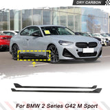 Carbon Fiber Side Skirts Splitters Body Kit For BMW 2 Series G42 2 Door 2022 2023 Side Splitters Canards Guard Side Protection