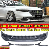 For Accord Body Kit Bumper Splitter Glossy Black YOFER Style Front Bumper Lip For Honda Accord 11th Gen 2023 Car Accessories
