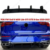 Rear Bumper Diffuser Flag Spoiler Splitter Lip Accessories For VW Golf MK5 R32 MK6 MK7 7.5 MK8 GTI MK7R 7.5R 2005-2022 Tuning