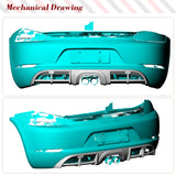 Carbon Fiber Car Rear Diffuser for Porsche 718 Boxster Cayman 2016-2019 2-Door Car Rear Bumper Cover Lower Lip Spoiler