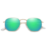 SOJOS Square Polarized Sunglasses for Women Men Small Hexagonal Polygon Mirrored Lens SJ1072 Silver