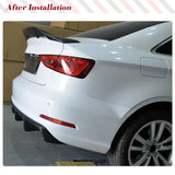 For Audi A3 Standard Sedan 4 Door 8V 14 - 16 Car Rear Bumper Lip Diffuser Single Exhaust Two Outlet Carbon Fiber / FRP Non Sline