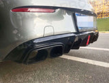 PP Car Rear Bumper Diffuser Lip Spoiler for Mercedes Benz C Class C205 C63 AMG Coupe 2 Door 2015-2019 Diffuser with Exhaust Tips