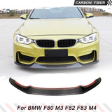 Carbon Fiber / FRP Front Bumper Lip Spoiler Splitters For BMW F80 M3 F82 F83 M4 2014 - 2018 Carbon Fiber Front Lip Spoiler