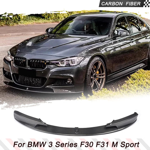 For BMW 3 Series F30 F31 M Sport 2013 - 2017 Car Front Bumper Lip Spoiler Winglets Splitters Carbon Fiber / ABS Black